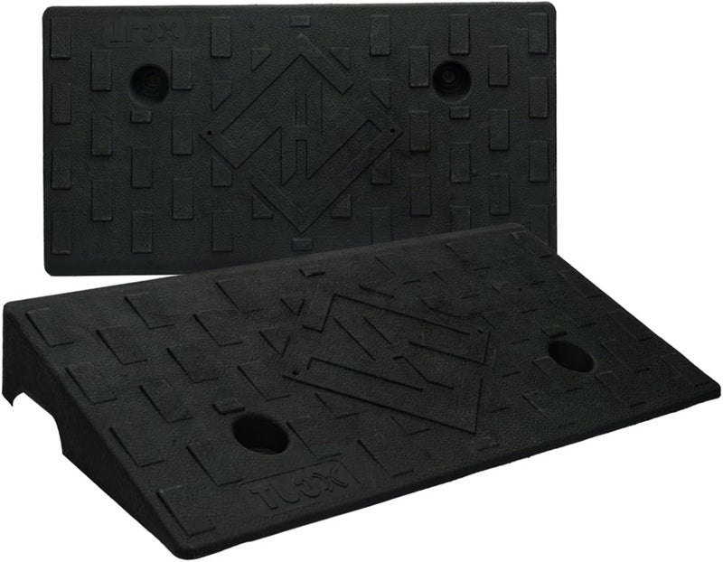 WECARLLE Curb Ramps for Driveway Curb Ramp 2.8 Inch Rise 2 Pack Threshold Ramp for Low Cars Ramps for Lawn Mower to Shed 7000lbs Load Capacity - Image 1